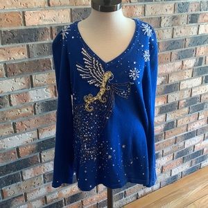 Vintage Angel Beaded Sweater
